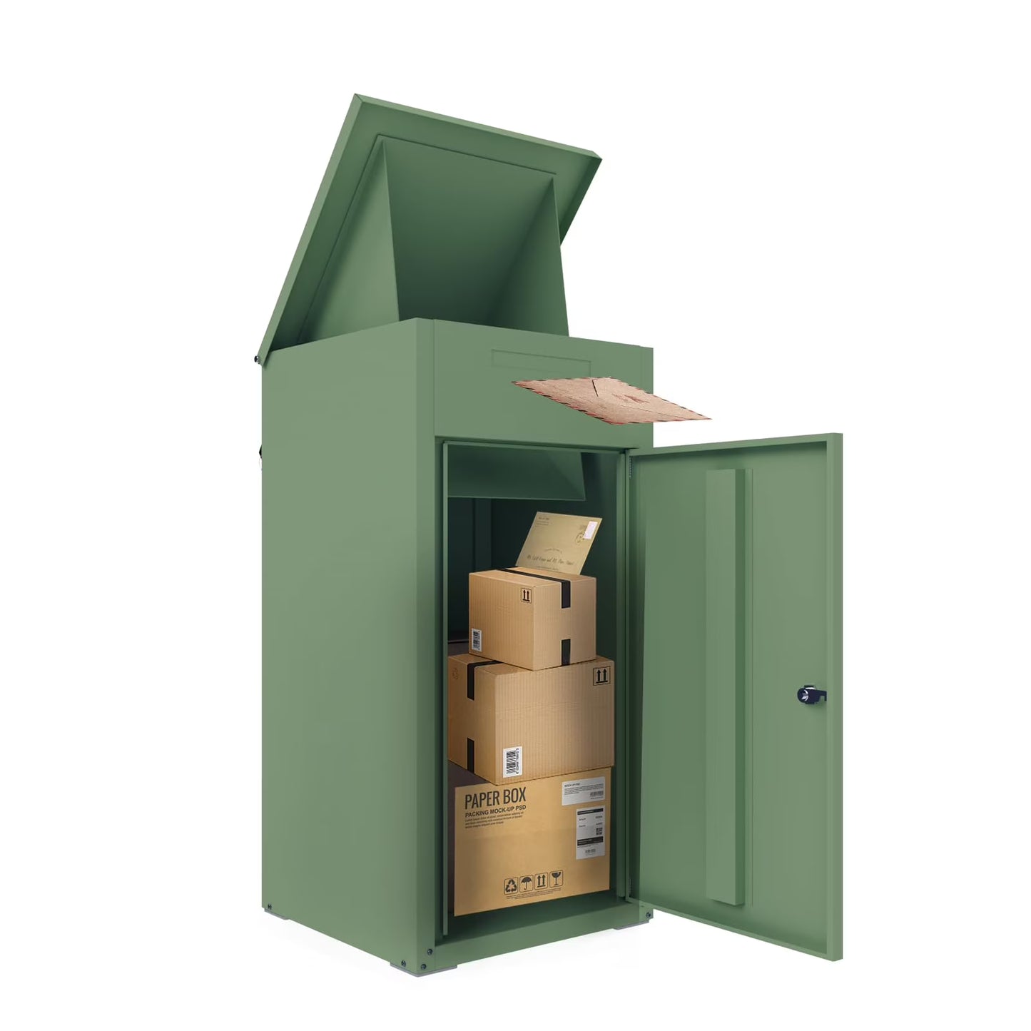 AECOJOY Package Delivery Boxes for Outside Parcel Drop Box Outdoor Storage Box Wall Mounted Express Mail Package Delivery Box 17" x 16" x 38.3" Black