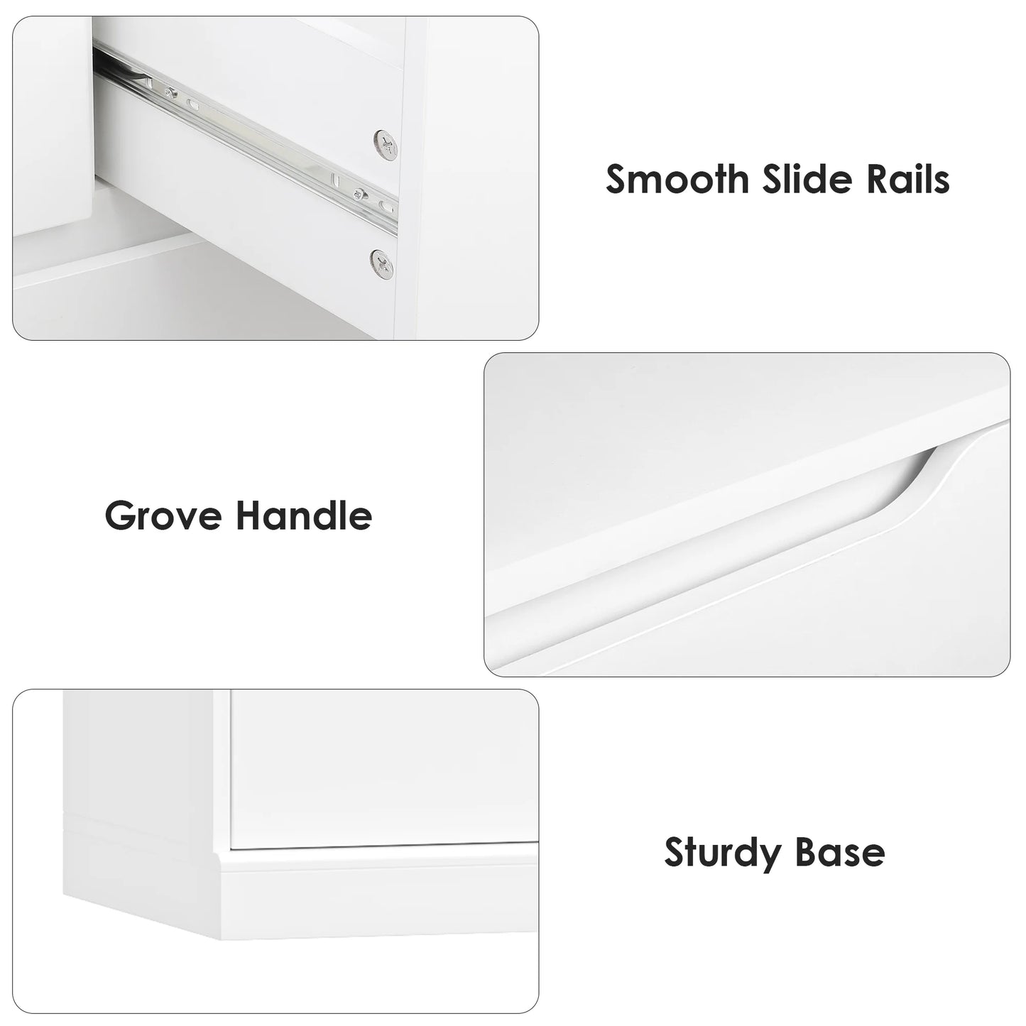 Homfa 7 Drawer White Dresser, 51.3"H Wood Storage Cabinet with Upgraded Stable Base, Vertical Chest for Bedroom Living Room