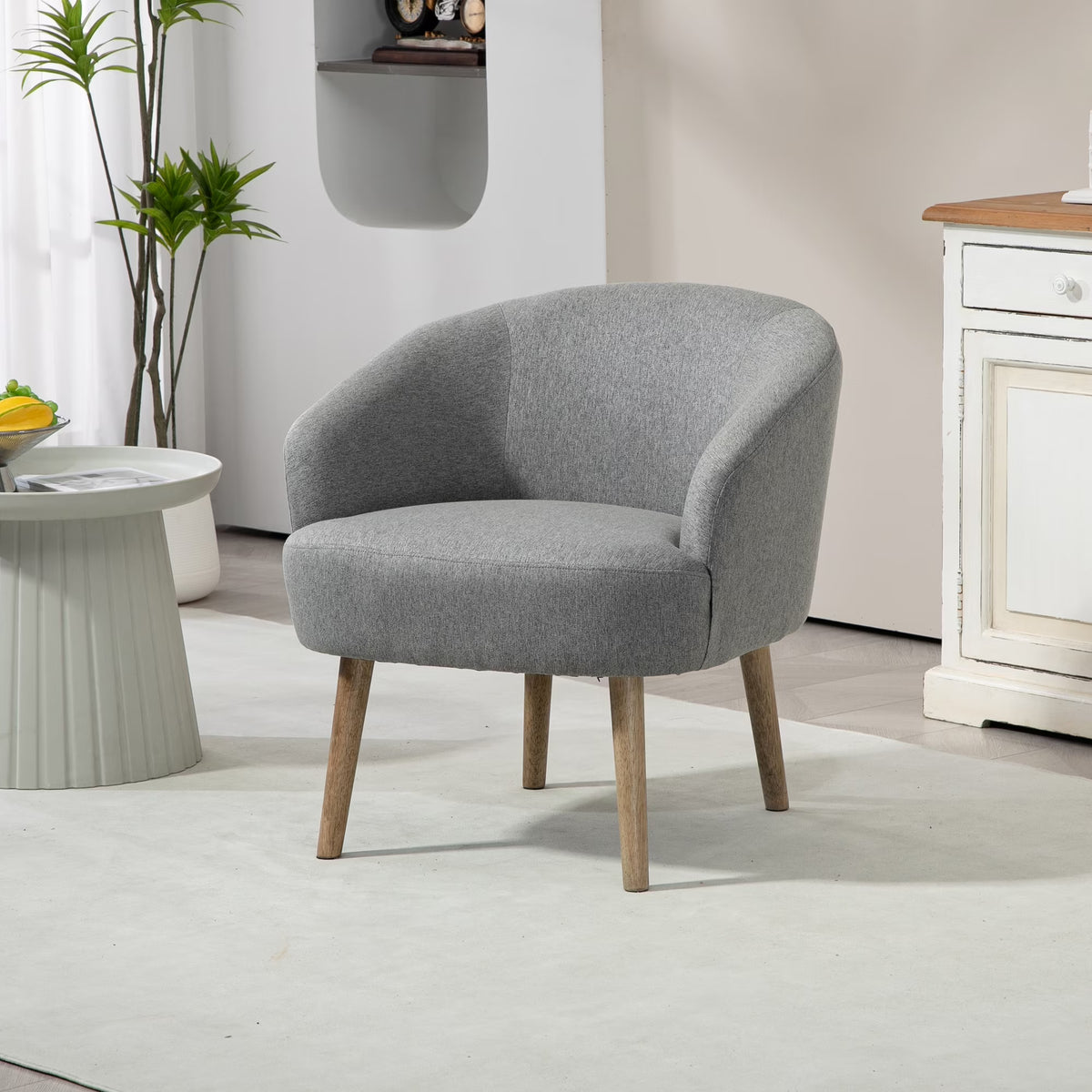 Mainstays Curved Textured Accent Chair, Beige