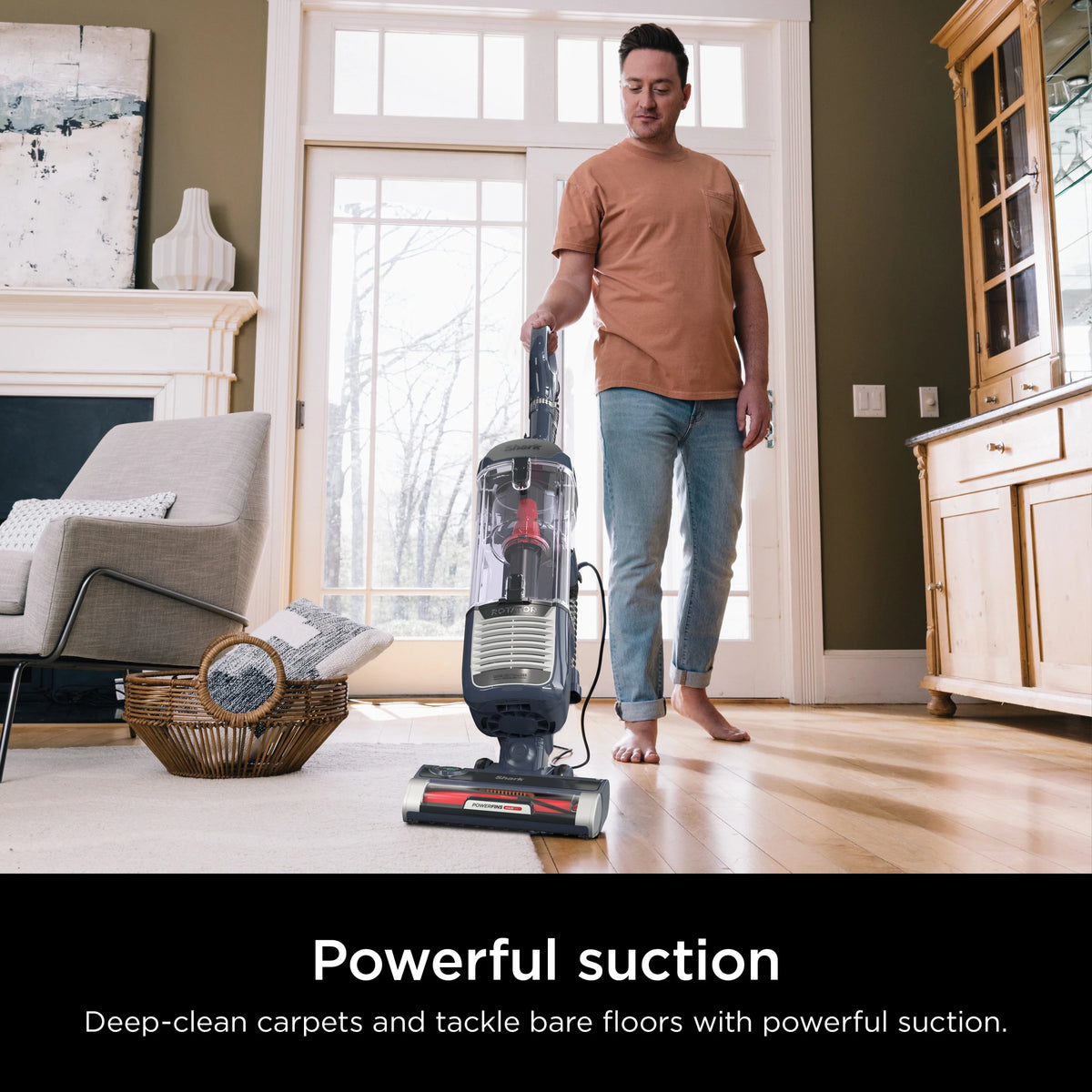 Shark Upright Vacuum, Rotator Pet, Pet Friendly, Bagless, PowerFins HairPro Brushroll, HEPA Filter, Odor Neutralizer, Hard Floor and Carpet, Swivel Steering, ZU100, Chimera