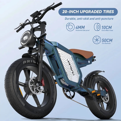 JANSNO X60 20" Fat Tire Ebike Electric Bike 1500W Dual Motor Dual Suspension 48V 23Ah,  750W*2 Dual Motor 80 miles Long Range Hydraulic Disc  for Adult,UL2849 MTB