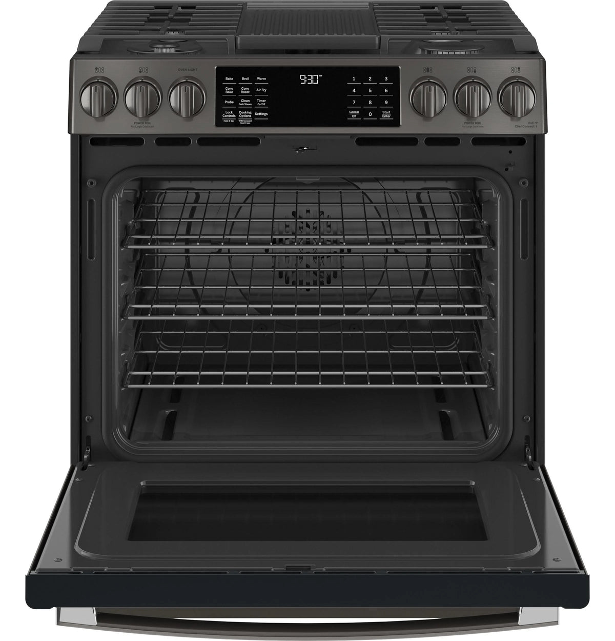 GE APPLIANCES PGS930BPTS slide in gas range
