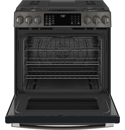 GE APPLIANCES PGS930BPTS slide in gas range