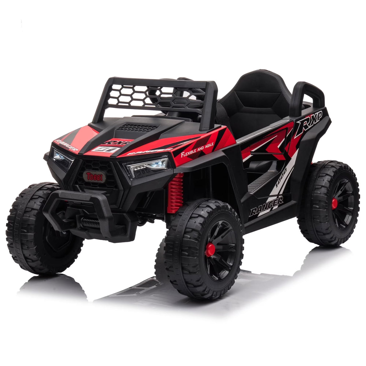 TOBBI 12V Kids Electric off-Road UTV Truck Car Battery Powered Ride on Toys for Girls with LED Headlights, Music, Horn