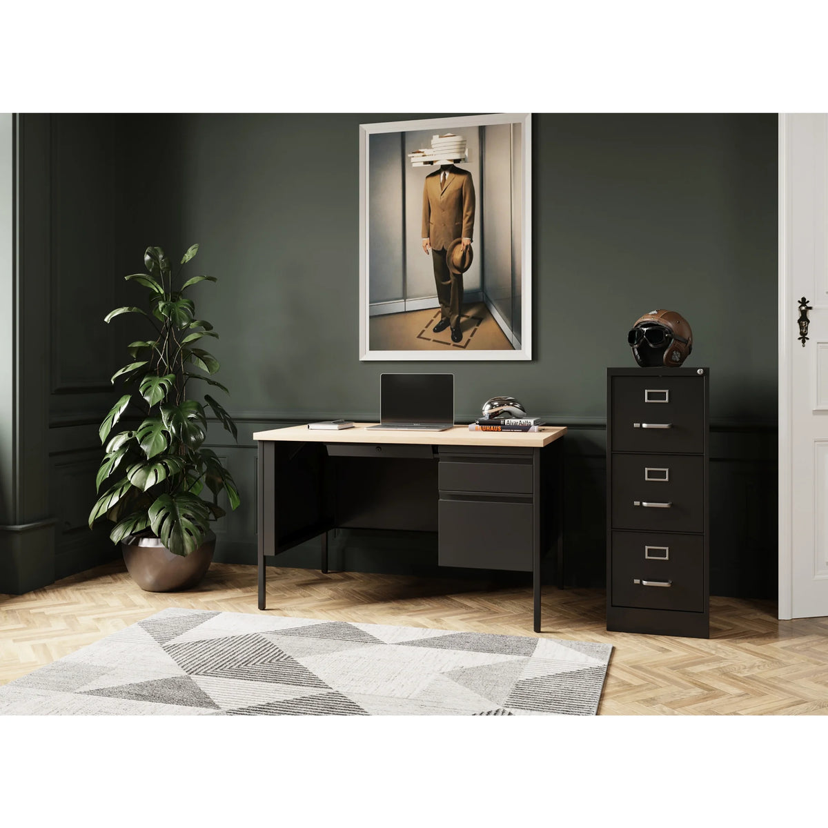 Hirsh 22" Deep 3 Drawer Letter Width Vertical File Cabinet, Commercial Grade, Gray