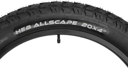 HEB ALLSCAPE Heavy Duty 20x4 Bike Tire + Tube - Includes 2 Tires for Optimal Performance