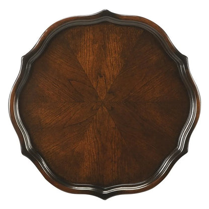 Bowery Hill Traditional Wood Pedestal Plant Stand in Cherry Dark Brown