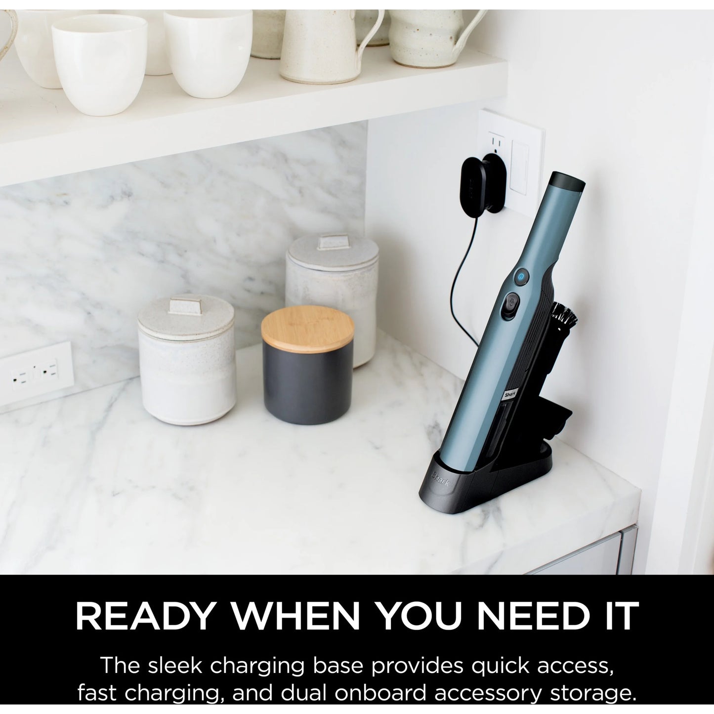 Shark Cordless Handheld Vacuum , Wandvac, for Pet Hair, Carpet & Car, Powerful suction, high speed brushless motor, ultralight weight, with easy emptying and charging dock, WV200, Graphite