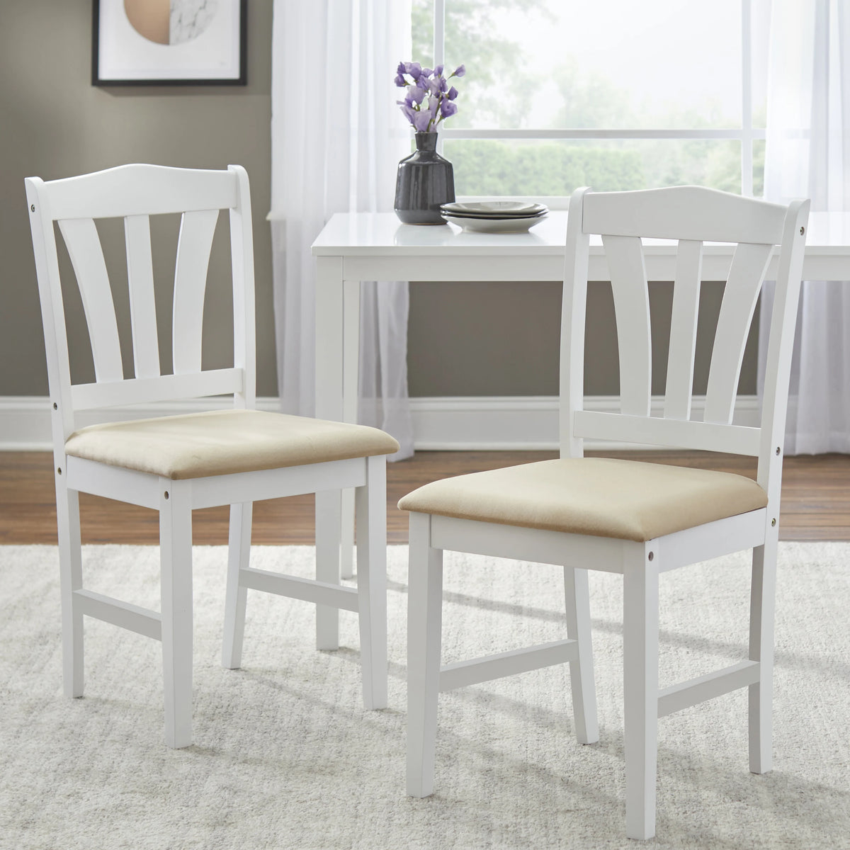 TMS Metropolitan 5-Piece Wood Farmhouse Upholsered Dining Set with Table and Chairs, Espresso