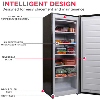 Frigidaire 6.5 Cu. ft. Upright Freezer, Platinum Silver, EFRF698