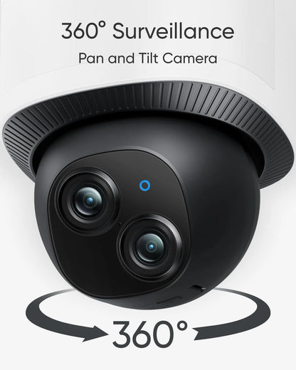 eufy Security Floodlight Camera E340, Wired Camera, 3K+2K Dual Camera, 360�� Pan and Tilt, No Monthly Fee