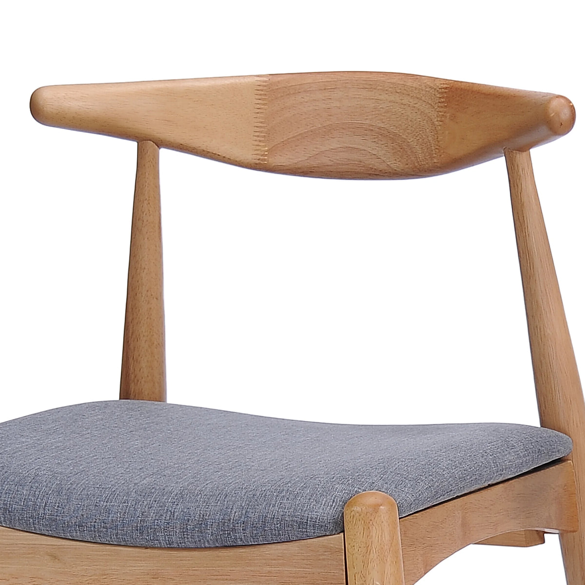 GDF Studio Virgil Mid Century Modern Fabric Upholstered Dining Chairs, Set of 2, Charcoal and Walnut