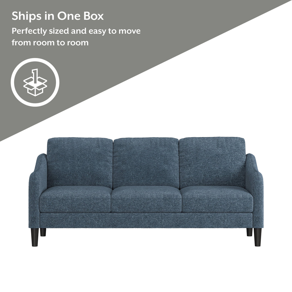 Mainstays Westley Swoop Arm Sofa, Burnt Orange