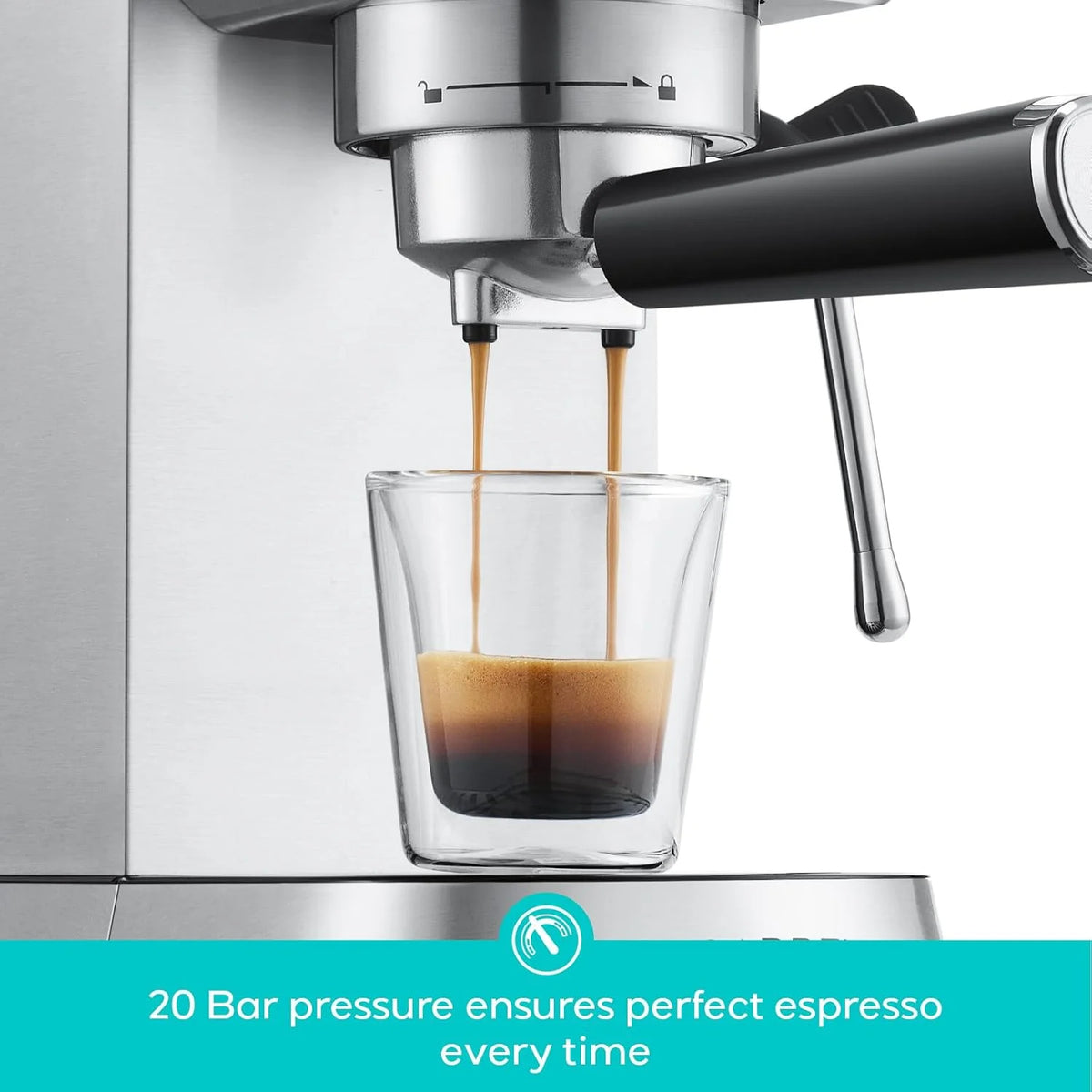 CASABREWS CM5418 20-Bar Espresso Machine and Coffee Maker, Silver