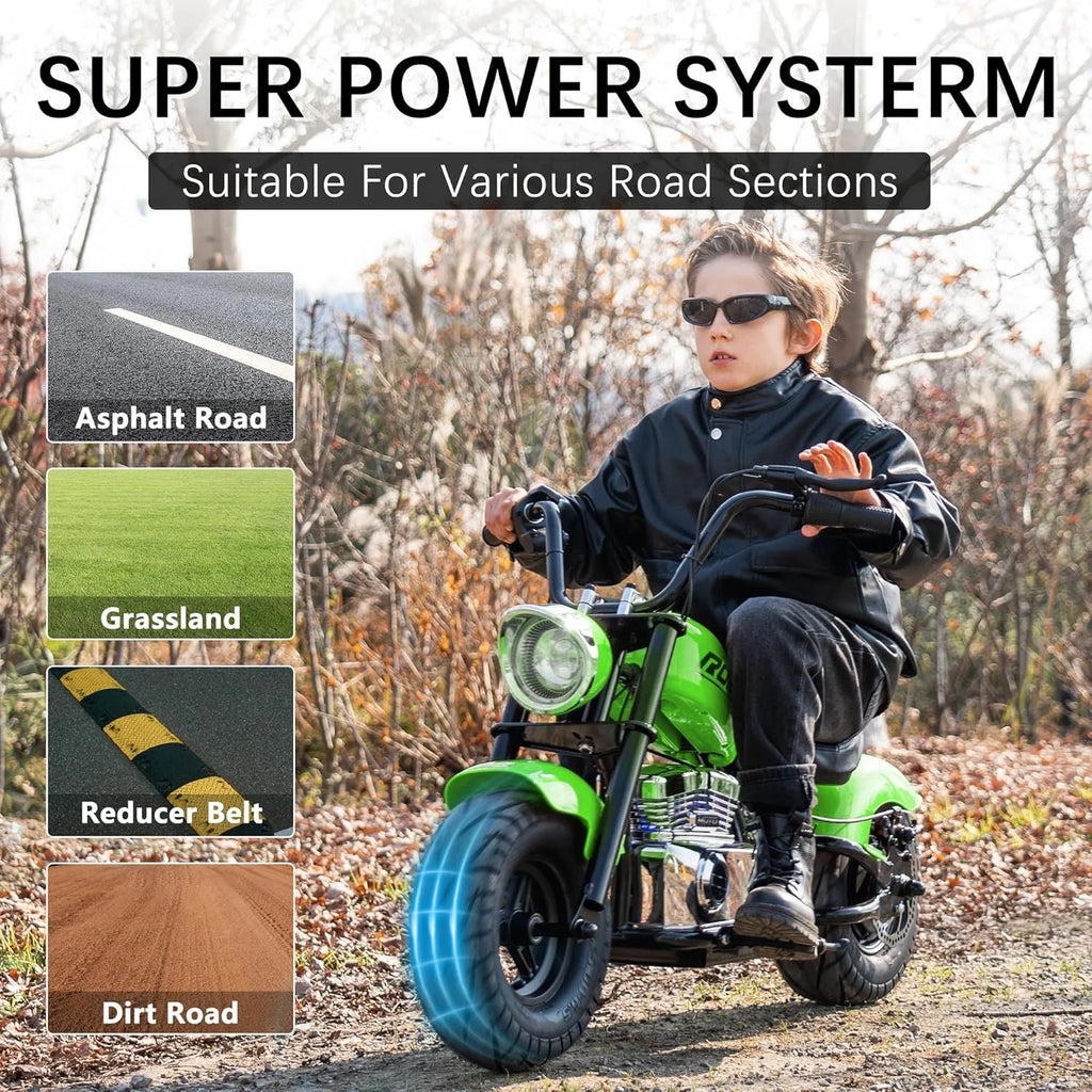 DEYGIA 24V 250W Kids Electric Dirt Bike, 12.5 MPH & 10-Mile Range, 176lb Capacity, Dual Suspension + Disc Brake, Twist Throttle - Electric Motorbike for Ages 8-14