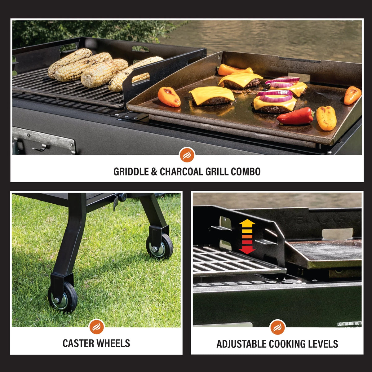 Blackstone Duo 17" Propane Griddle and Charcoal Grill Combo