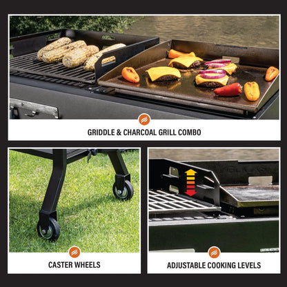 Blackstone Duo 17" Propane Griddle and Charcoal Grill Combo