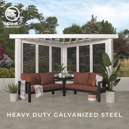 Backyard Discovery Ridgedale 12x8' Galvanized Steel Cabana Corner Pergola, Canopy, Seating