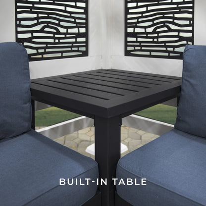 Backyard Discovery Ridgedale 12x8' Galvanized Steel Cabana Corner Pergola, Canopy, Seating
