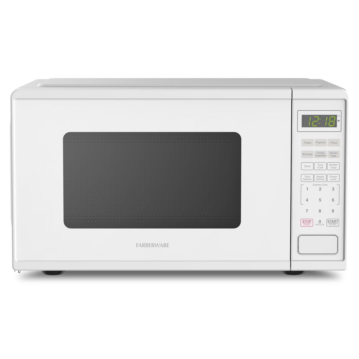 Farberware Countertop Microwave Ov 1100 Watts, 2.2 cu ft - Smart Sensor With LED Lighting and Child Lock - Perfect for Apartments and Dorms - Easy Clean Black Interior, Stainless Steel
