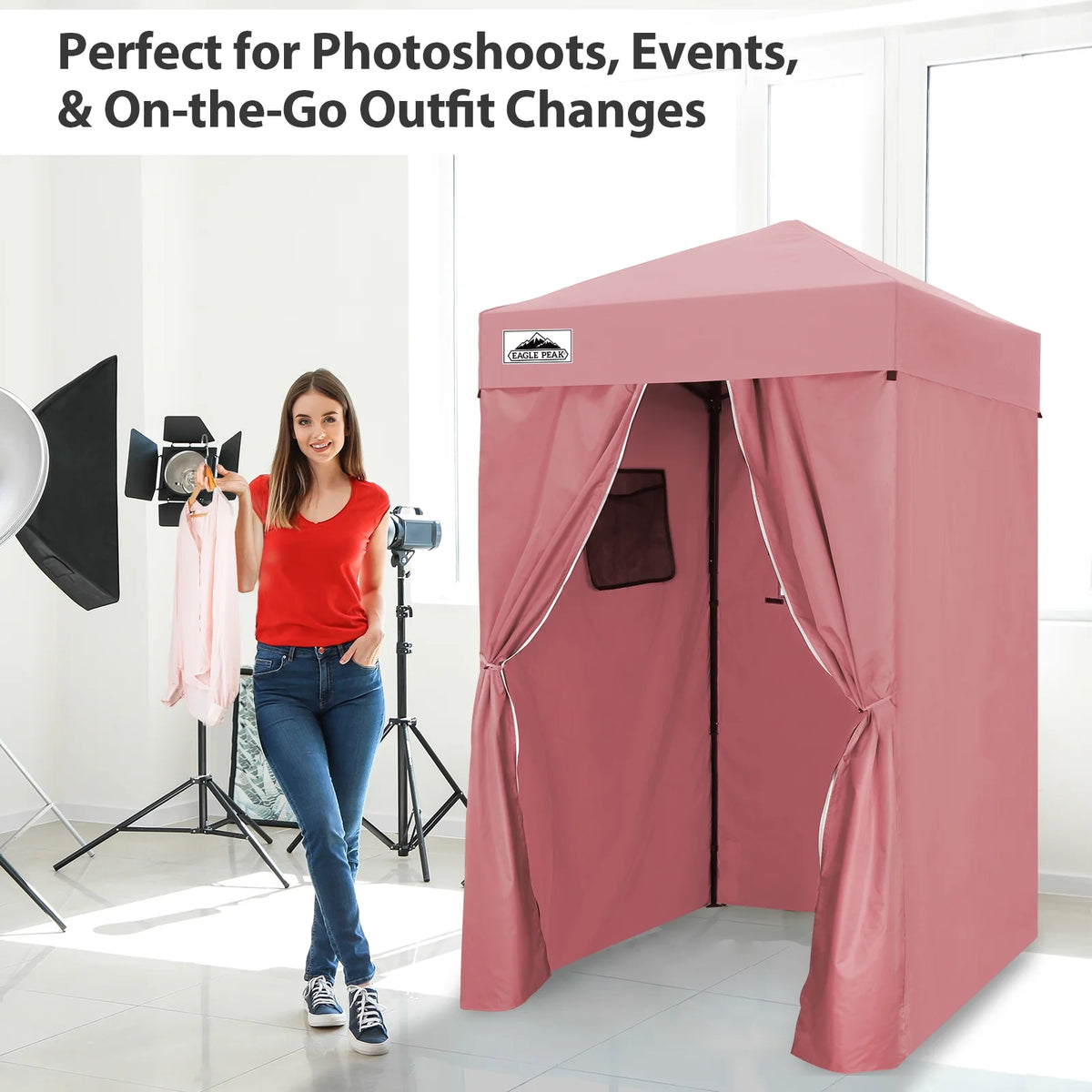 EAGLE PEAK Flex Ultra Compact 4 ft x 4 ft Pop-up Changing Room Canopy, Portable Privacy Cabana