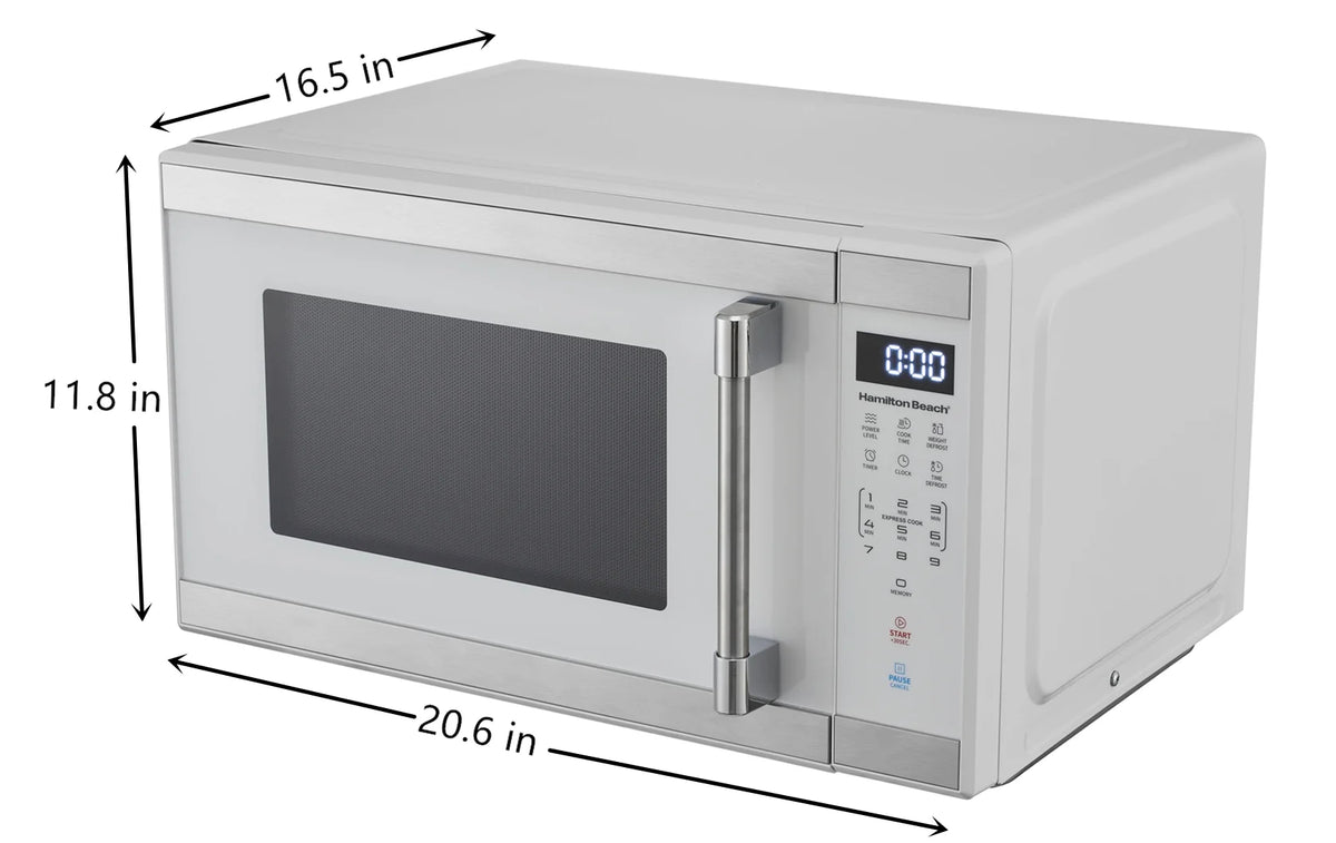 Hamilton Beach 1.1 Cu. Ft. Microwave Oven, Countertop, Black and Stainless Steel