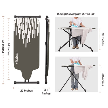 KDJ HOME Slieton Extra Large Ironing Board with Hang Rail, 20-Inch Wide