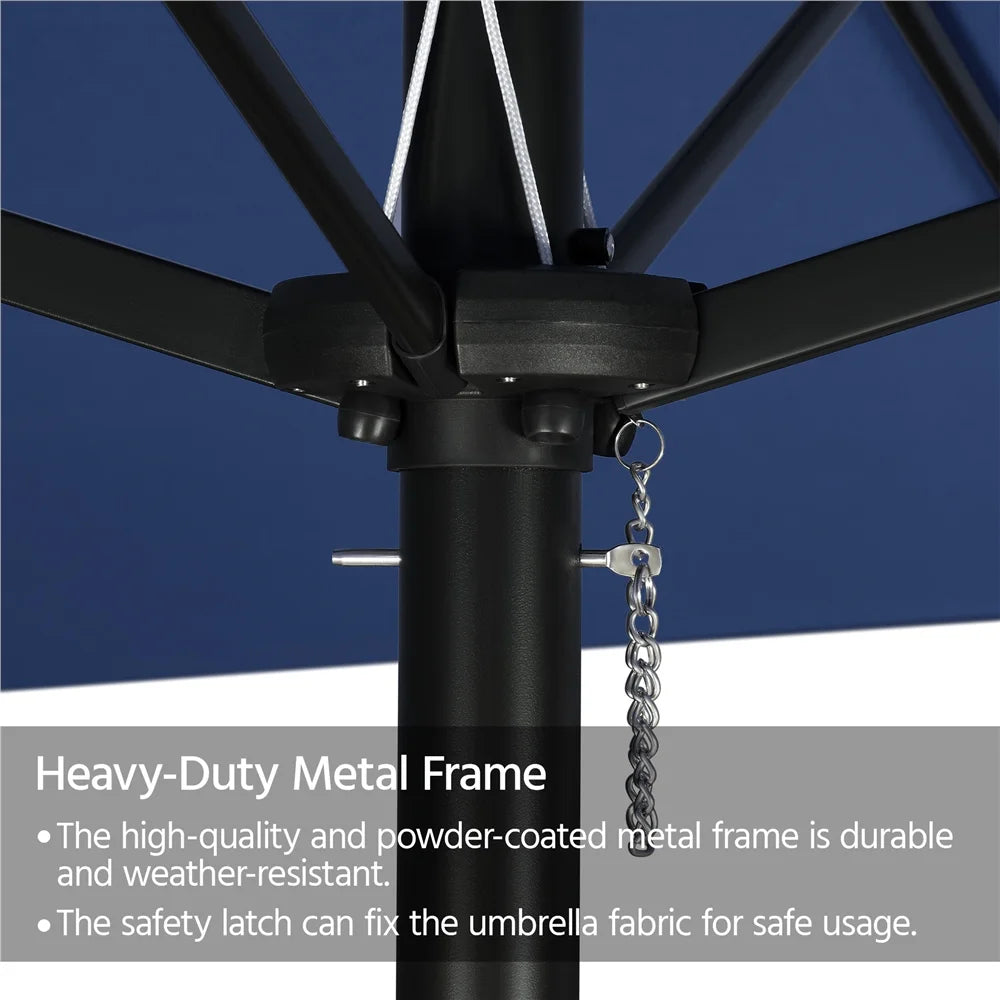 Topeakmart 13ft Patio Parasol Canopy with Crank, Tan