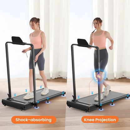 ANCHEER Portable Folding Walking Pad 300lb, 7.5 MPH Under Desk Treadmill with Remote Control & LED Display,2 in 1 Walking Pad Treadmill for Home/Office/Exercise(Pink)