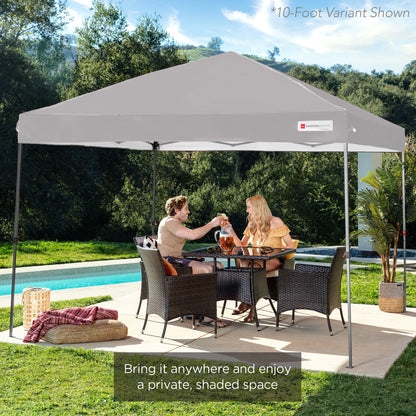 Best Choice Products 12x12ft Easy Setup Pop Up Canopy w/ 1-Button Setup, Wheeled Case, 4 Weight Bags - Navy Blue