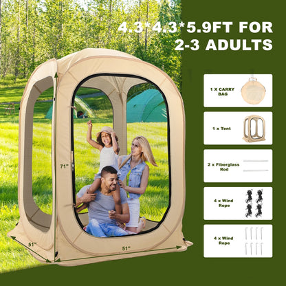 ABORON Sports Tent Pop Up Pod, Instant Weather Proof Pop Up Tent Shelter with Carry Bag, Clear View Bubble Tent for Watching Sports Events, Camping, Fishing, Portable & Foldable