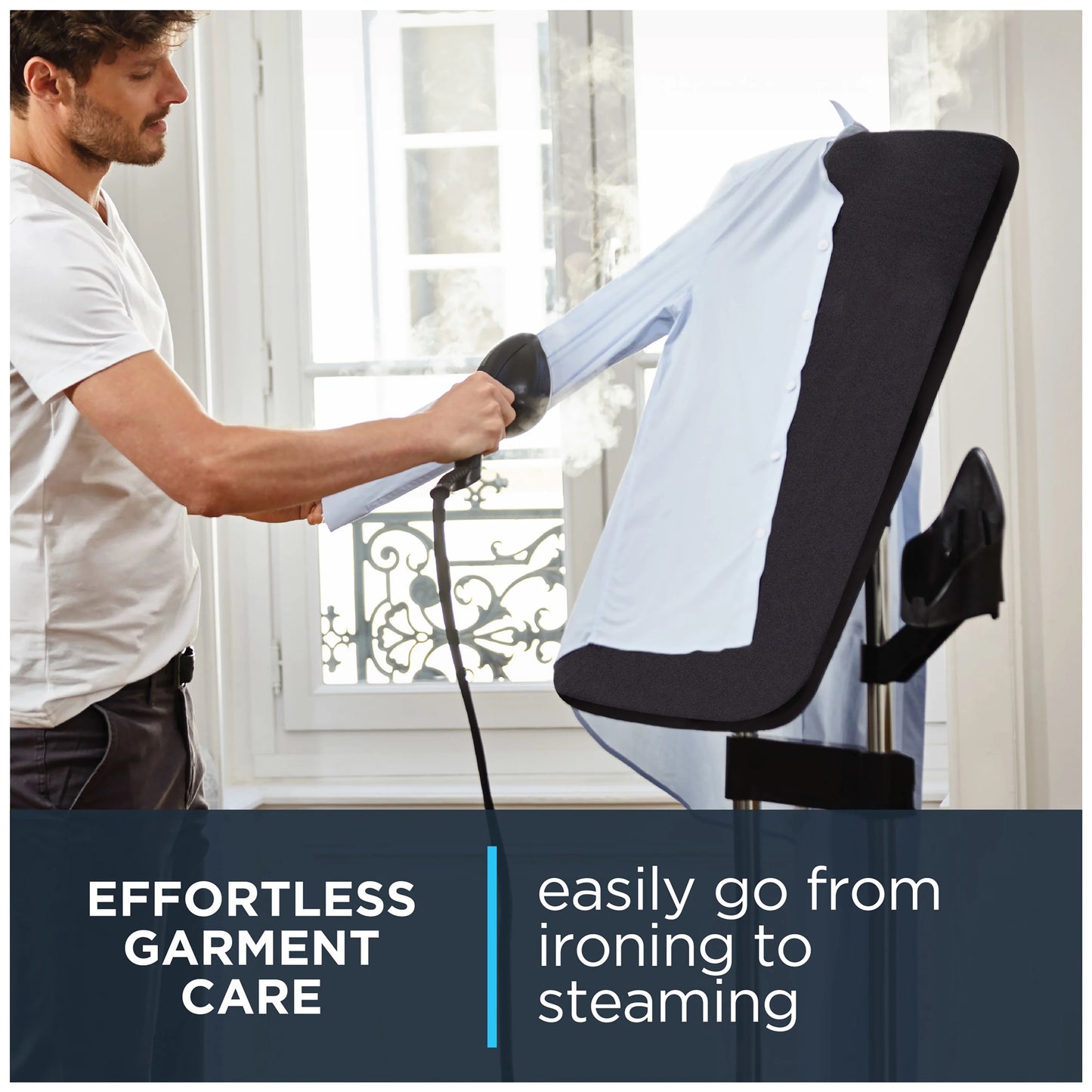 Rowenta IXEO Full Size Steamer for Clothes with Ironing Board, Garment Steamer, 65 Inch, 1500 Watts, Portable, QR1410