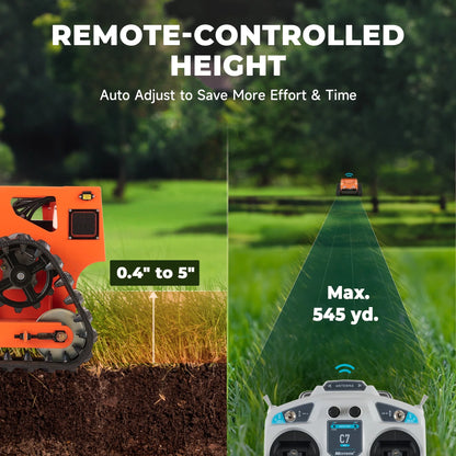 AHM 21" Remote Control Lawn Mower with Adjustable Cutting Height 45�� Slope Cap