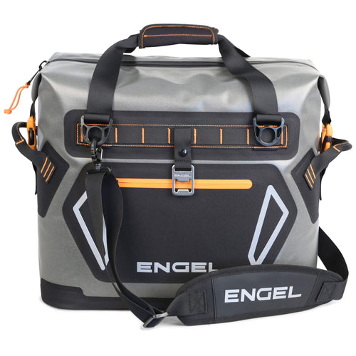 ENGEL Soft Sided Cooler HD20 - 22 Qt, 24 Cans, Dark Gray/Orange