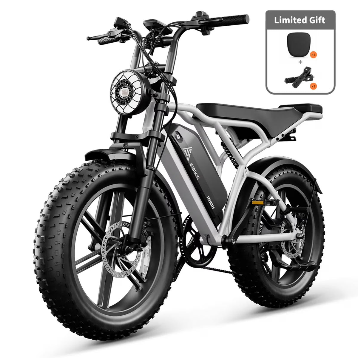 Electric Bike for Adults, 750W Peak 1500W Motor, 20"x4" Fat Tire E Bicycle, Hydraulic Disc Brakes, E Mountain Bike, 48V/15AH UL2849, App Control