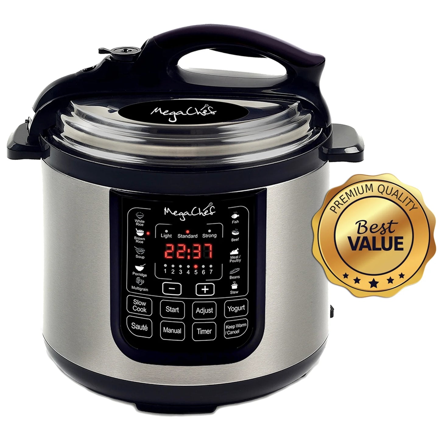 Megachef 8-Quart Digital Pressure Cooker, 15" x 15"