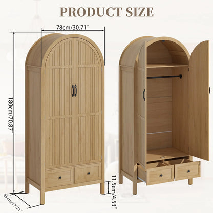 Armoire Wardrobe Closet, Bedroom Armoire with Drawers, Wood Wardrobe Storage Cabinets