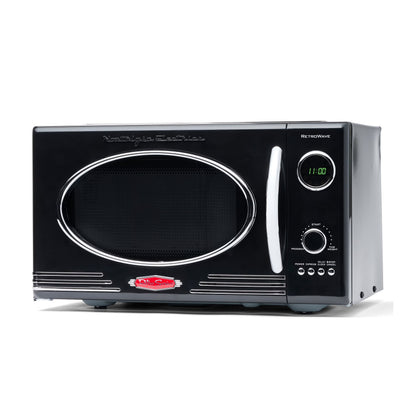 Nostalgia Retro Microwave for Countertop 0.9 cu ft Vintage Microwave, Ivory