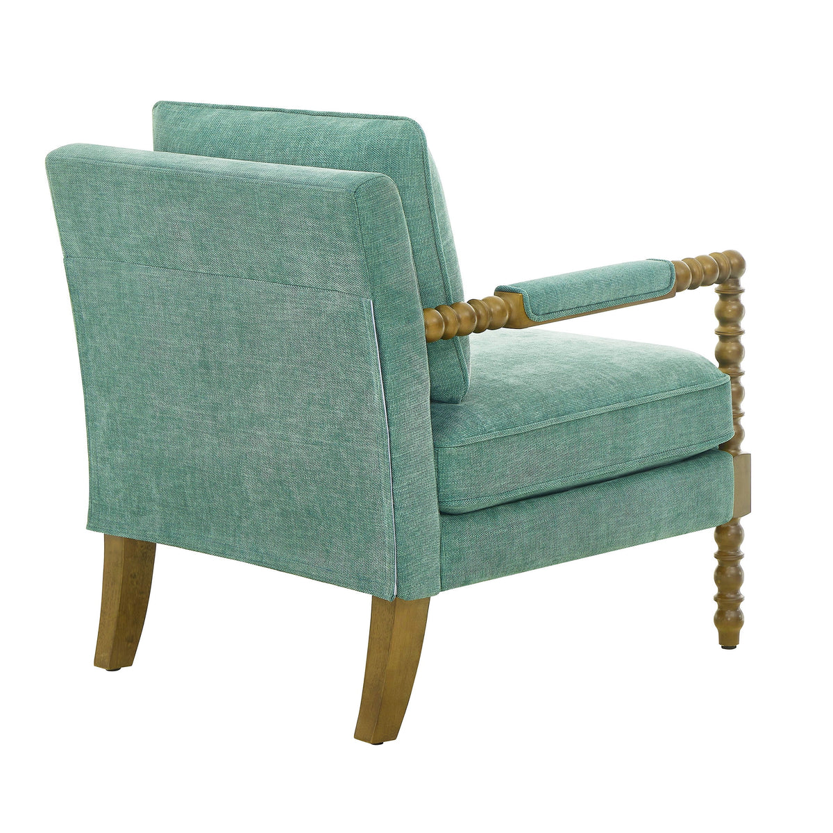 Pioneer Woman Harper Spindle Accent Chair, Jade Fabric Upholstery
