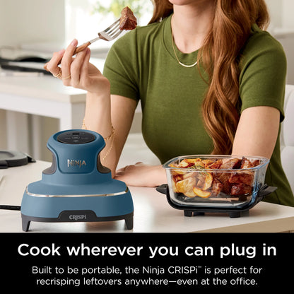 Ninja Crispi 3-in-1 Portable Glass Air Fryer Cooking System, 1500W, 4-Qt & 5-Cup TempWare Glass Containers with Storage Lids, Microwave, Freezer & Dishwasher Safe, White, FN100WH