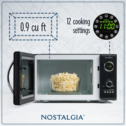 Nostalgia Retro 0.9 Cu. ft. 800-Watt Countertop Microwave Oven, Aqua
