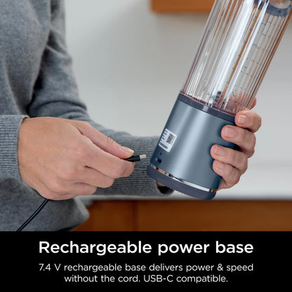 Ninja Blast Portable Blender, Cordless, 18oz. Vessel, Personal Blender for Shakes & Smoothies, BPA Free, Leakproof Lid & Sip Spout, USB-C Rechargeable, Dishwasher Safe Parts, Metallic Purple,