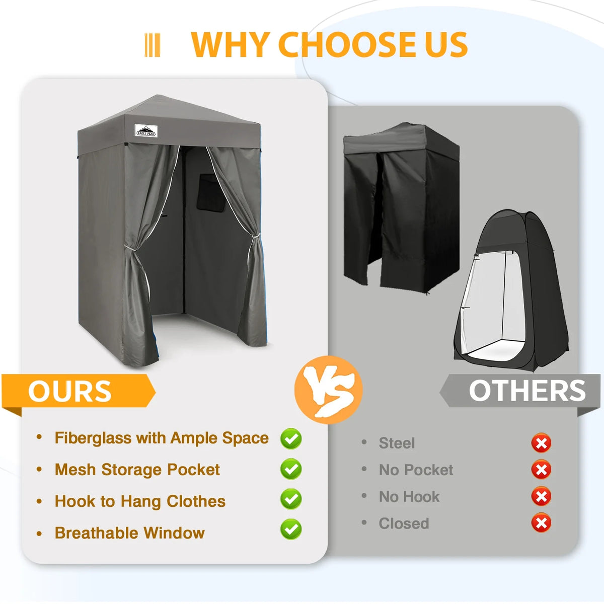 EAGLE PEAK Flex Ultra Compact 4 ft x 4 ft Pop-up Changing Room Canopy, Portable Privacy Cabana