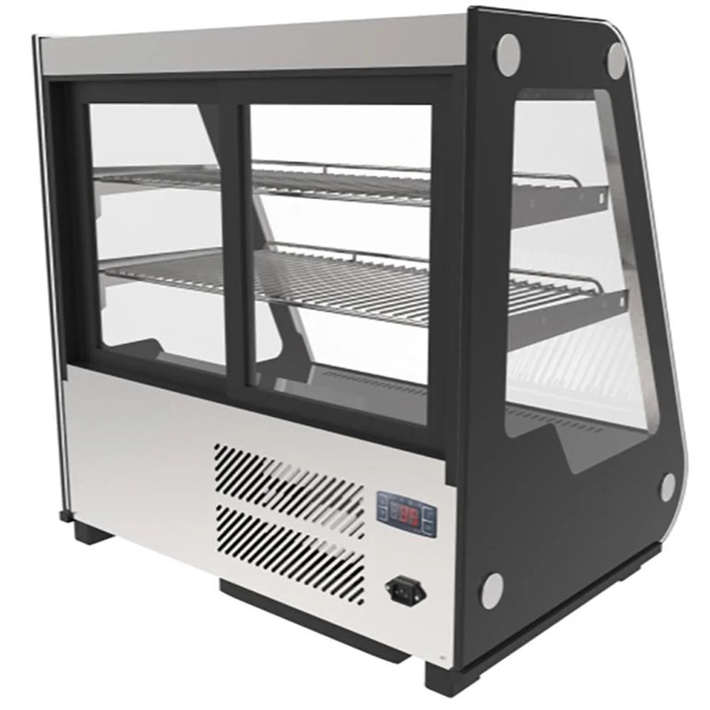 KoolMore - CDC-5C-BK 35" NSF Commercial Countertop Refrigerator Display Case Merchandiser with LED Lighting - 5.6 cu. ft, Black and Stainless Steel (858154008317)
