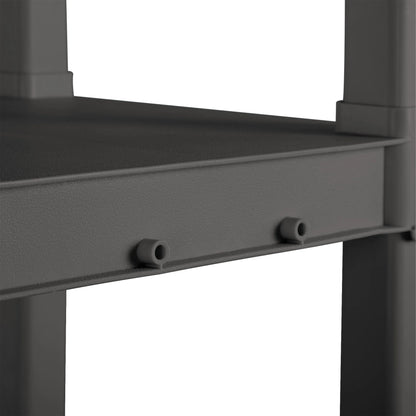Sterilite Plastic Indoor Outdoor 4 Shelf Durable Shelving Unit, Gray 3 Pack