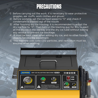 AUTOOL Automotive Dry Ice Cleaning Machine Car Engine Throttle Carbon Deposit Cleaner Exhaust Pipe Pressure Washer 110V/220V Dry Ice Blasting Clean Machine for All Cars, HTS705