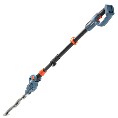 SENIX 20 Volt Max* Cordless Pole Hedge Trimmer 18-Inch Cutting / 21-inch Blade Length with Adjustable Head & Telescoping Shaft, Battery & Charger included, HTPX2-M