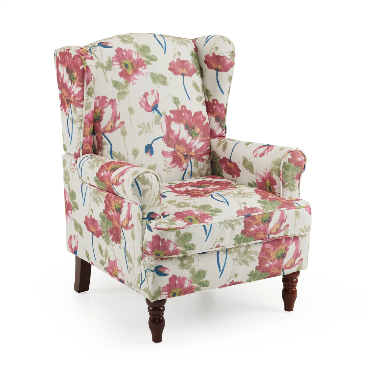 EROMMY Upholstered Accent Chair, Floral Print Fabric Armchair