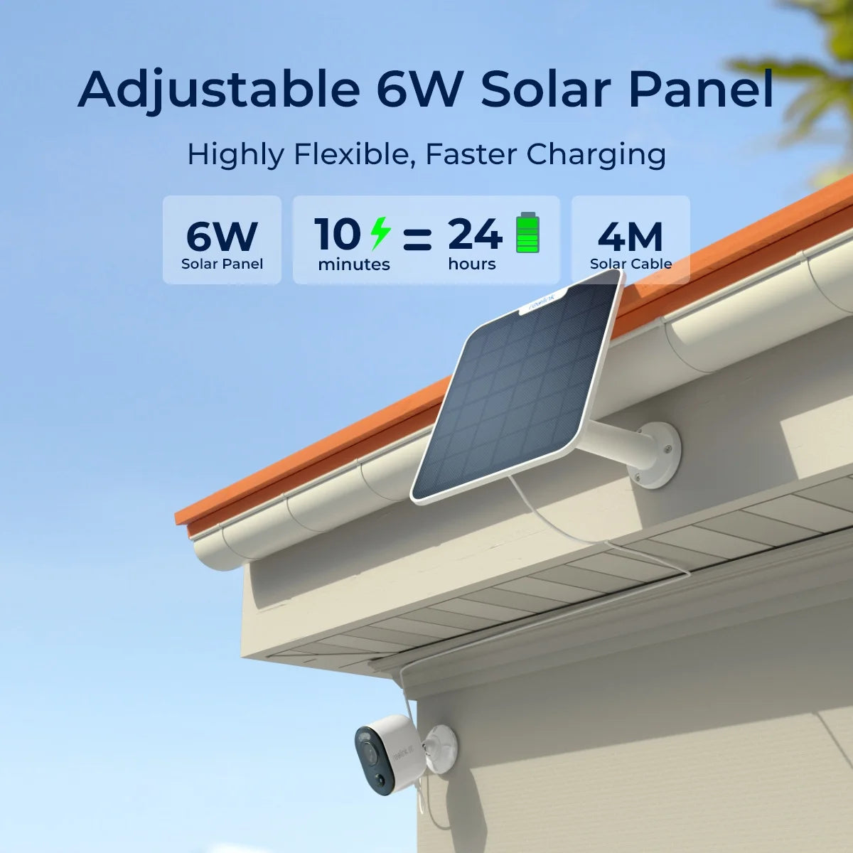 Reolink Argus Series 4K Battery/Solar-Powered Standalone WiFi Camera with Color Night Vision