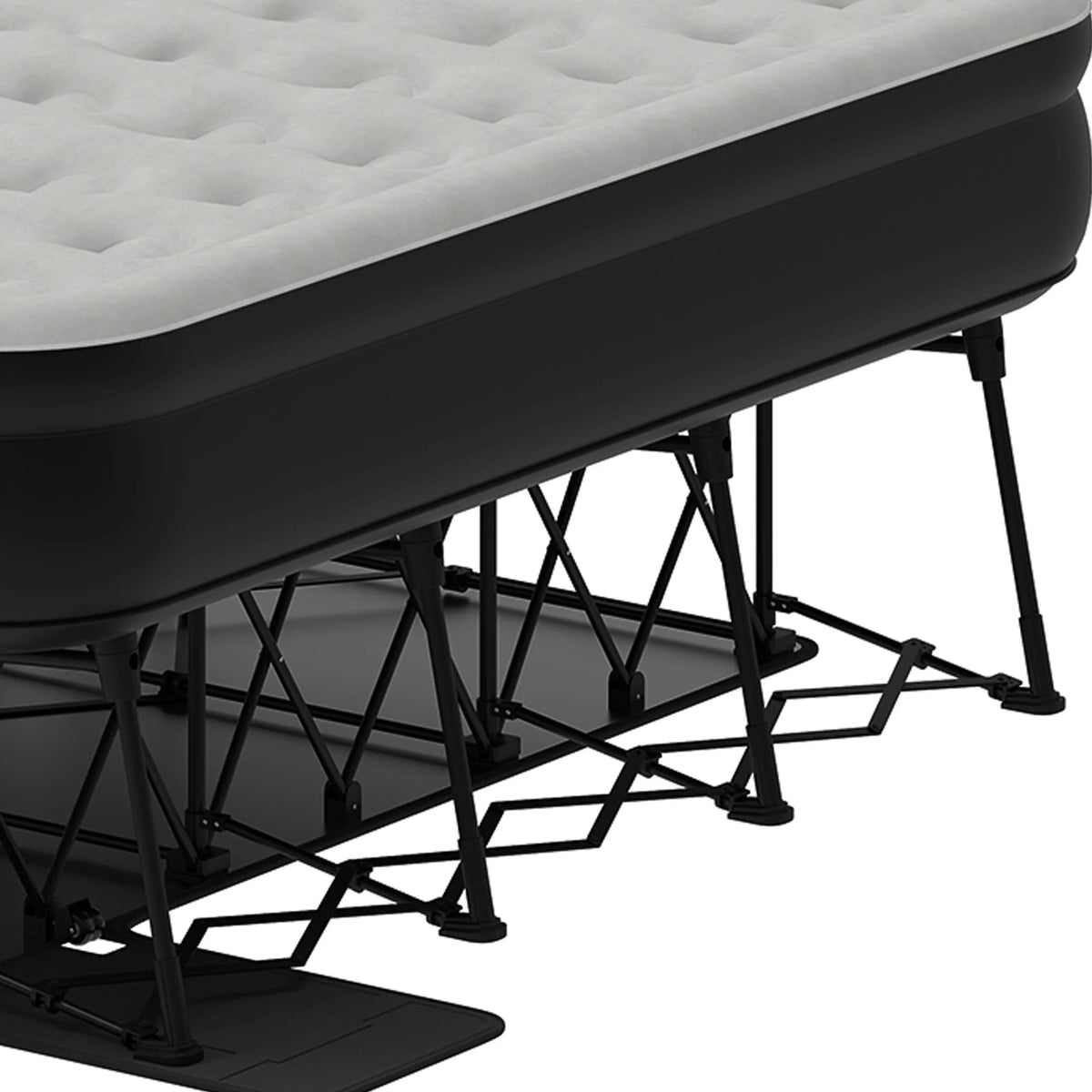 Dextrus Inflatable Queen Air Mattress with Built-in Pump, Frame, Velvet Surface & Portable Storage Case, Khaki